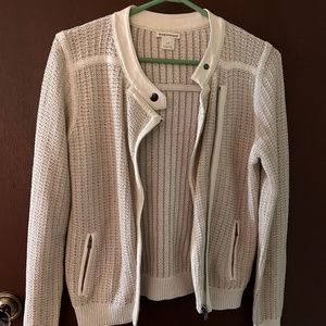 Club Monaco cardigan with leather details
